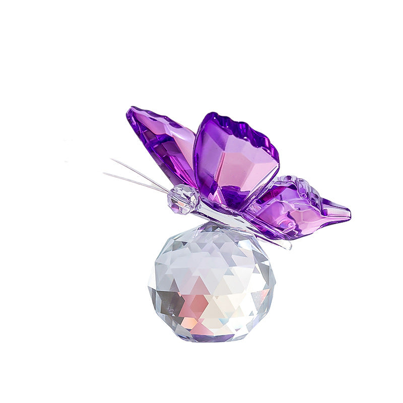 Crystal Cut Butterfly Animal Ornament Decoration for Office Table Home Bedroom