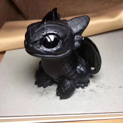 1pcs Natural Crystal Hand Carved Cute Cartoon Toothless Dragon Baby Christmas Gifts