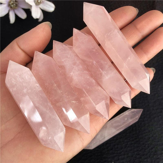 Natural Rose QuartzTower Crystal Double Point