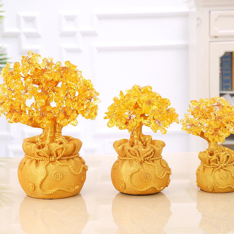 Citrine Money Tree Hand-made Ornament - Feng Shui For Prosperity