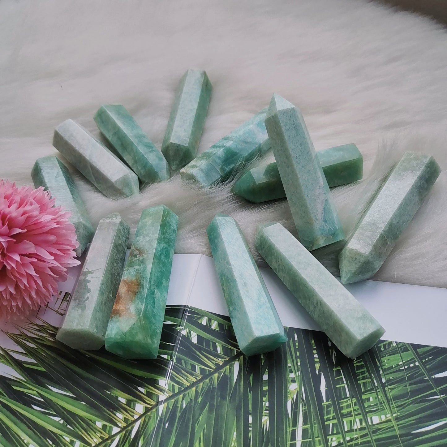 Natural Amazonite Point Tower Healing Crystal Collection