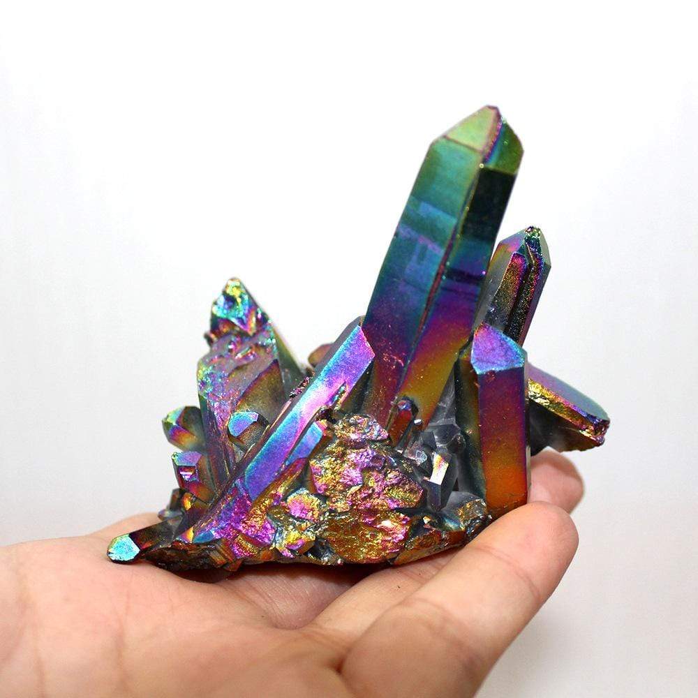 Rainbow Aura Quartz Crystal Cluster