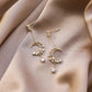 Moon and Star Earring Celestial Pearl Earrings Night Sky Drop Earrings