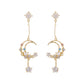 Moon and Star Earring Celestial Pearl Earrings Night Sky Drop Earrings