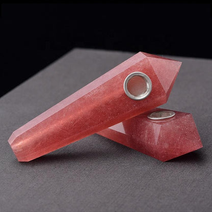 Exquisite Strawberry Crystal Pipe