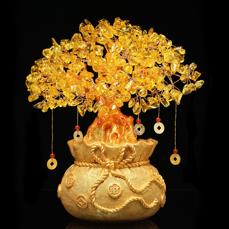 Citrine Money Tree Hand-made Ornament - Feng Shui For Prosperity