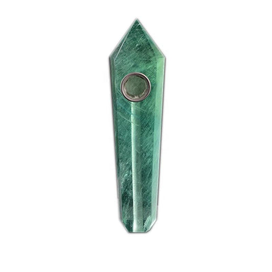 Tubo de cristal de fluorita verde