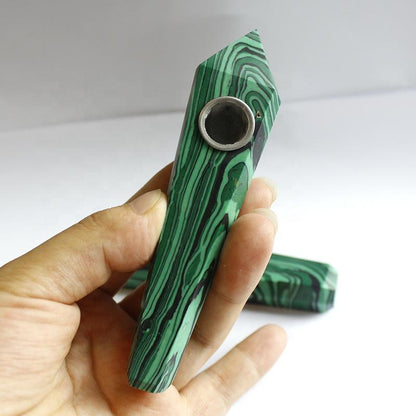 Malachite Crystal Pipe