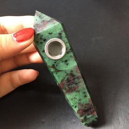 Natural Ruby Crystal Pipe