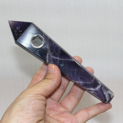 Natural Dream Amethyst Lengthens Smoking Pipe