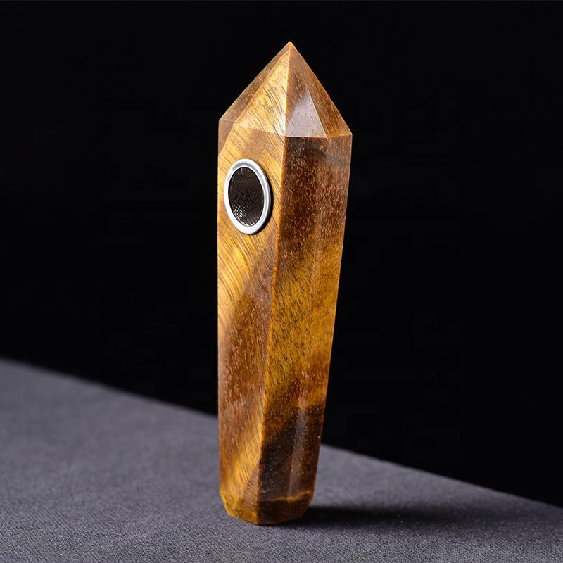 Natural Tiger Eye Pipe