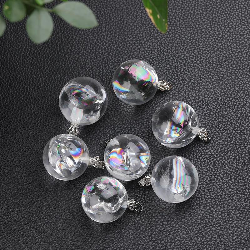 100%Natural Clear Quartz Ball Pendant