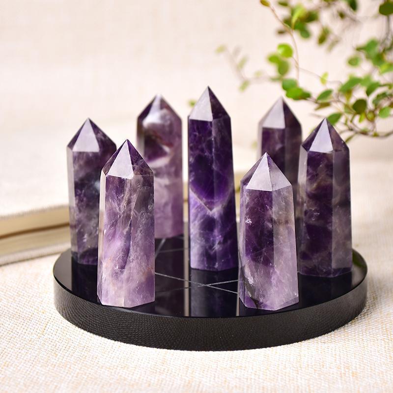 1 juego de piedras curativas de chakras con punta de cristal natural con placa de siete estrellas