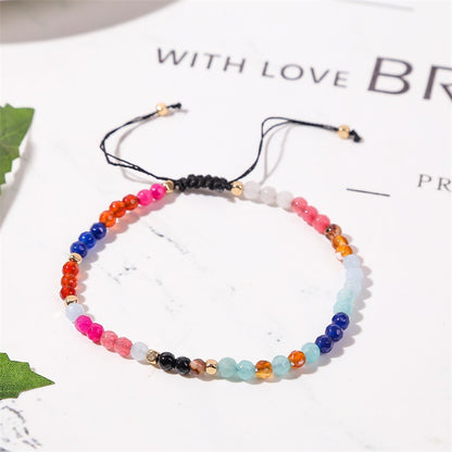 Pulsera de cuentas de cristal curativo para chakras, joyería creativa bohemia tejida a mano