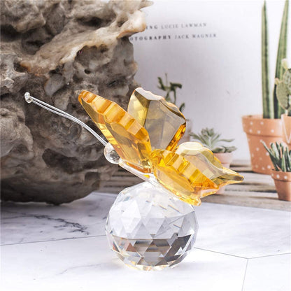 Crystal Cut Butterfly Animal Ornament Decoration for Office Table Home Bedroom