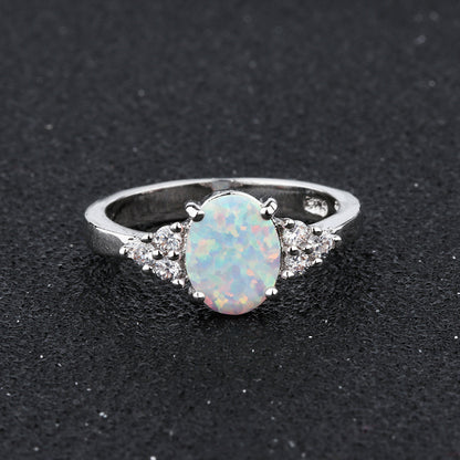 Opal Rings Diamond Oval Rings Women's Jewelry