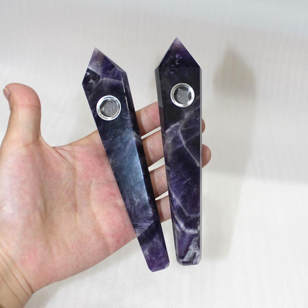 Natural Dream Amethyst Lengthens Smoking Pipe