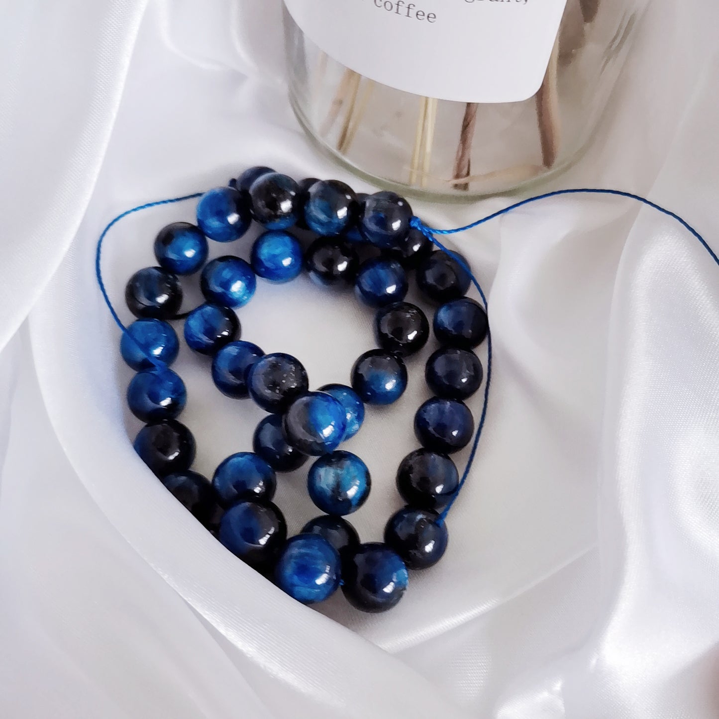 Blue Tiger Eyes Loose Round Beads For Jewelry Making