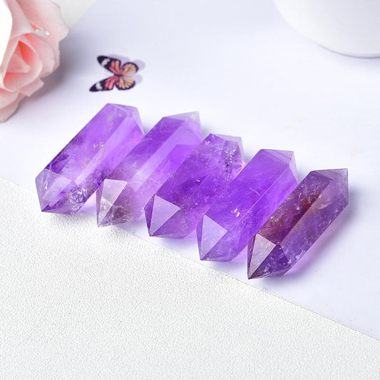 Natural Amethyst Hexagonal Double Points