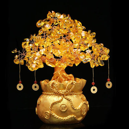 Citrine Money Tree Hand-made Ornament - Feng Shui For Prosperity