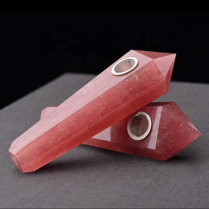 Exquisite Strawberry Crystal Pipe