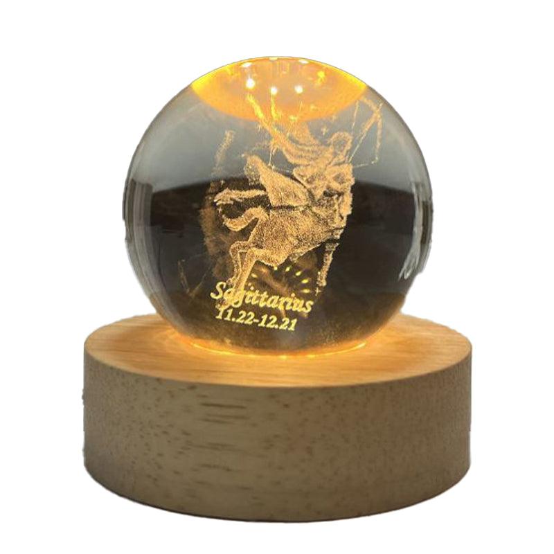 3D Laser Engraving 12 Constellations Crystal Ball