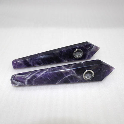 Natural Dream Amethyst Lengthens Smoking Pipe