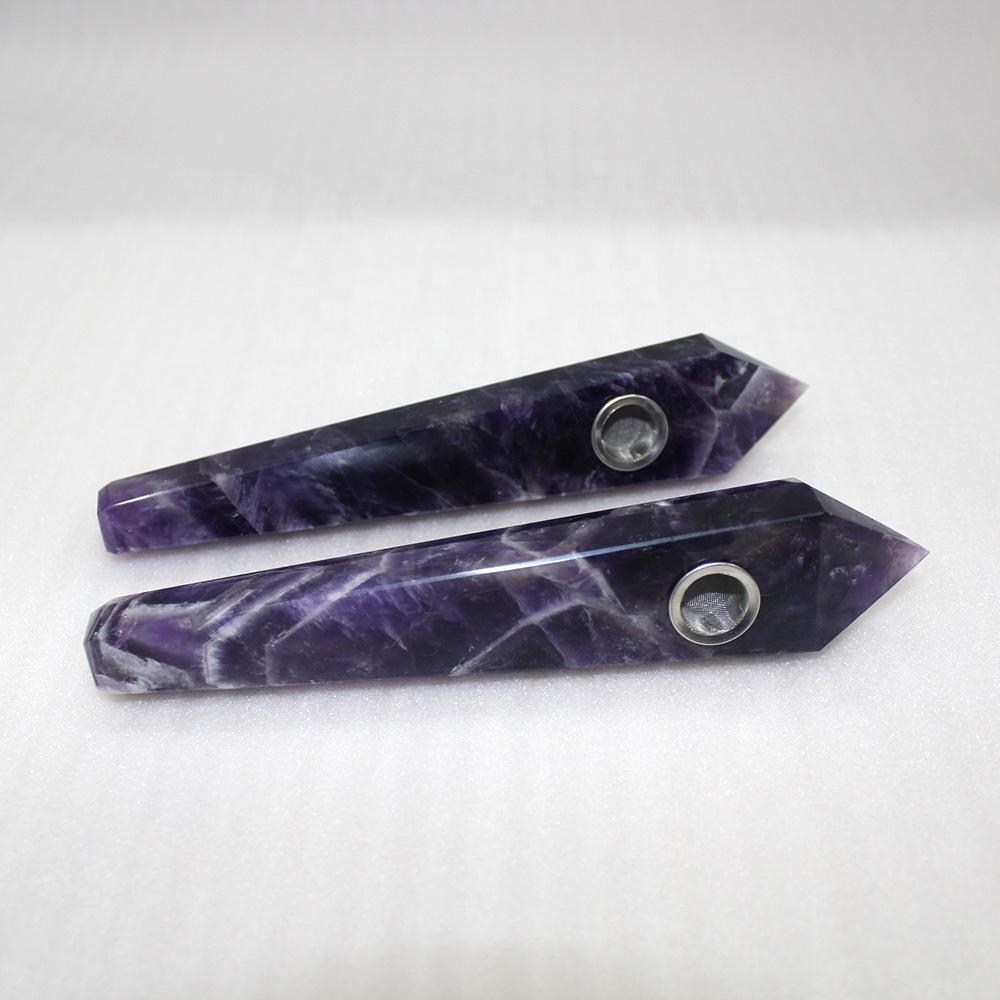 Natural Dream Amethyst Lengthens Smoking Pipe