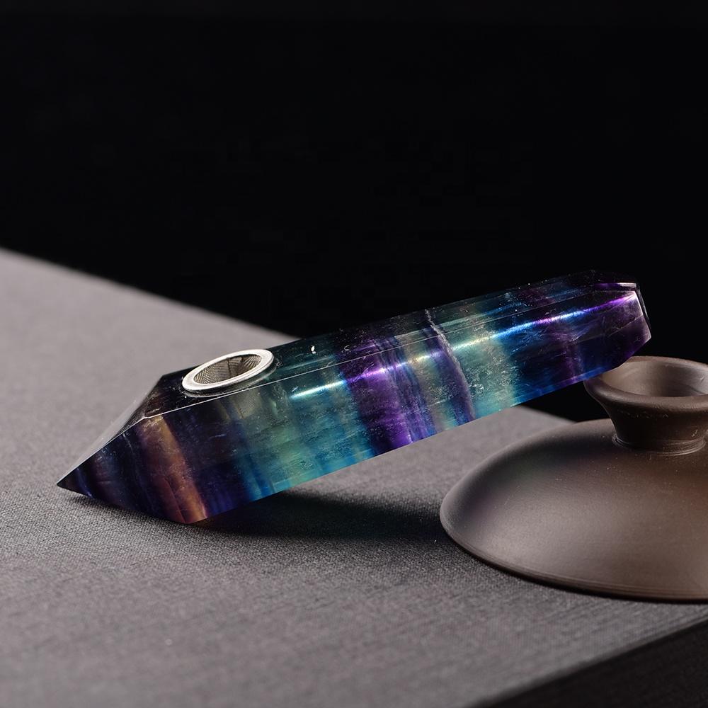 Natural Rainbow Fluorite Pipe