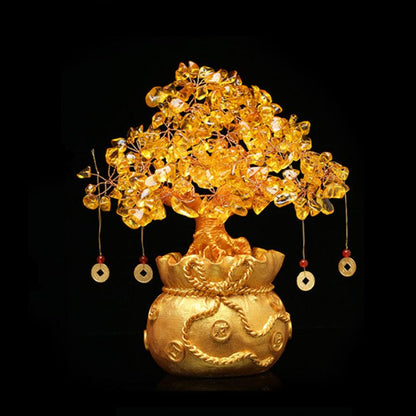 Citrine Money Tree Hand-made Ornament - Feng Shui For Prosperity