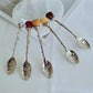 Retro Crystal Antique Alloy Spoon Coffee Tea Spoon Dessert Ice Cream Decorative Spoon