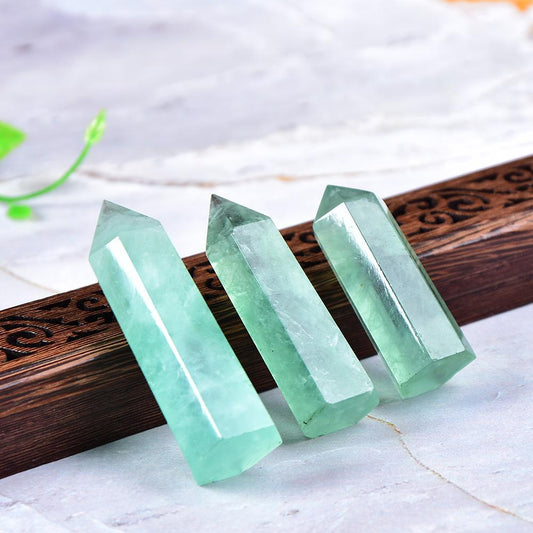 Natural Crystal Green Fluorite Quartz Point