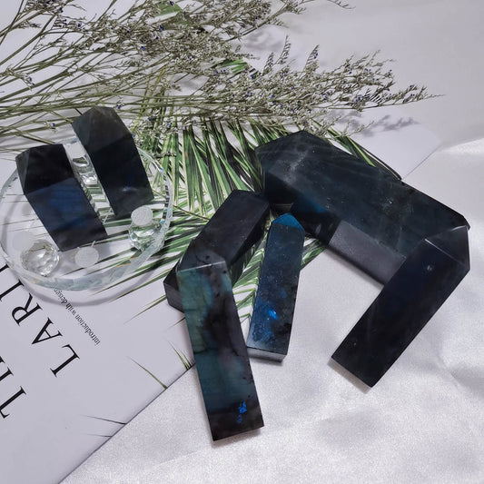 Natural Blue Flash Labradorite Square Point