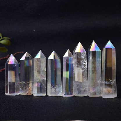 Natural Aura Clear Quartz Crystal Point