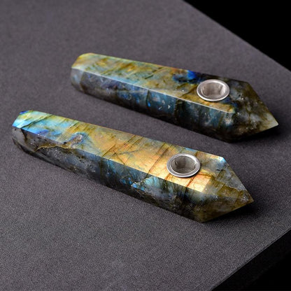 Natural Labradorite Crystal Pipe