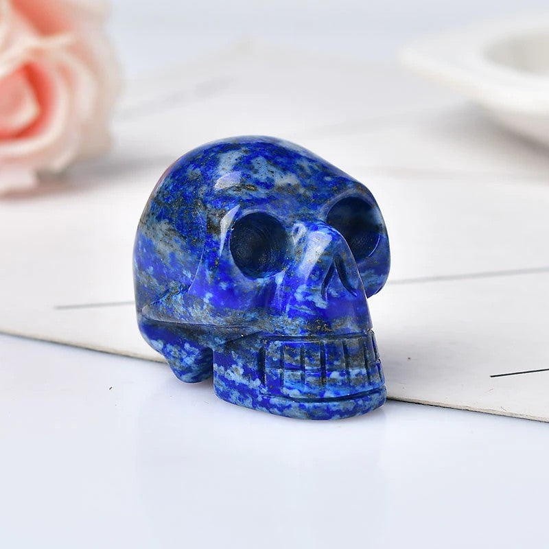 1 Inch Crystal Skull Sculpture Hand Carved Gemstone Statue Figurine Collectible