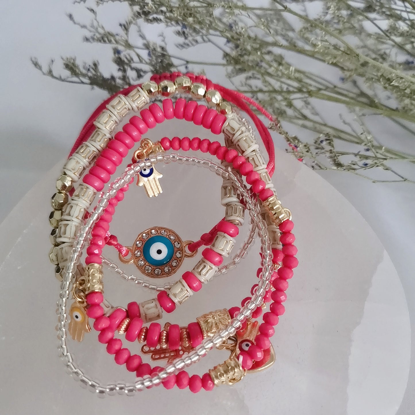 Boho Evil Eye Beaded Stack Bracelets Sets