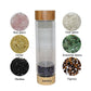 Bamboo Lid Clear Quartz Crystal Water Bottle