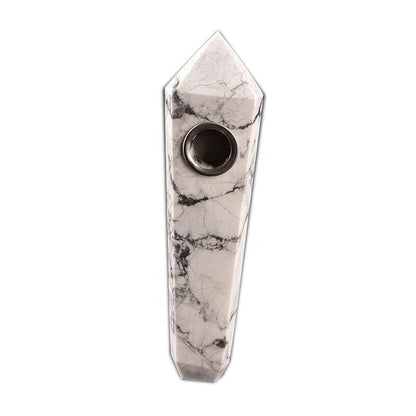 White Turquoise Crystal Pipe