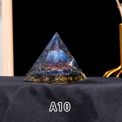 1pc Seven Chakra Orgone Pyramid Natural Crystal Gravel Treatment Tower Gemstone Reiki Home Decorate