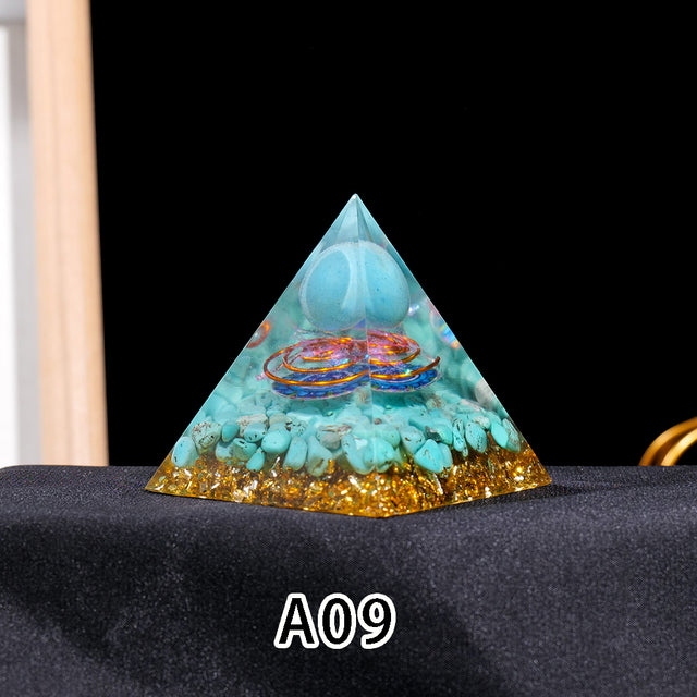 1pc Seven Chakra Orgone Pyramid Natural Crystal Gravel Treatment Tower Gemstone Reiki Home Decorate