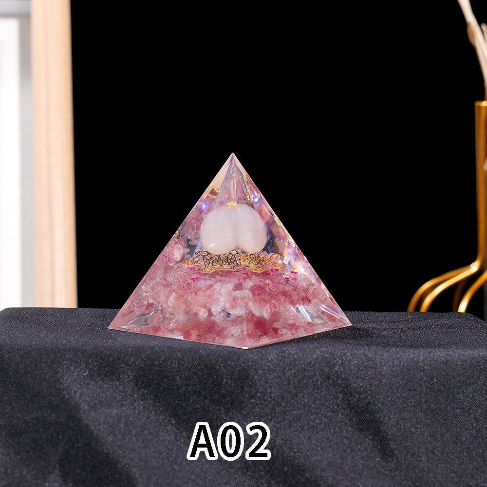 1pc Seven Chakra Orgone Pyramid Natural Crystal Gravel Treatment Tower Gemstone Reiki Home Decorate