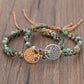 Tree of Life Turquoise Stone Bracelet Handmade Braided Layered Bead Bracelet