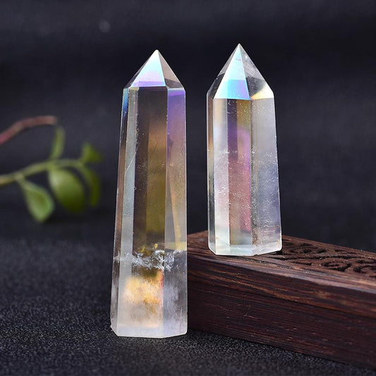 Natural Aura Clear Quartz Crystal Point