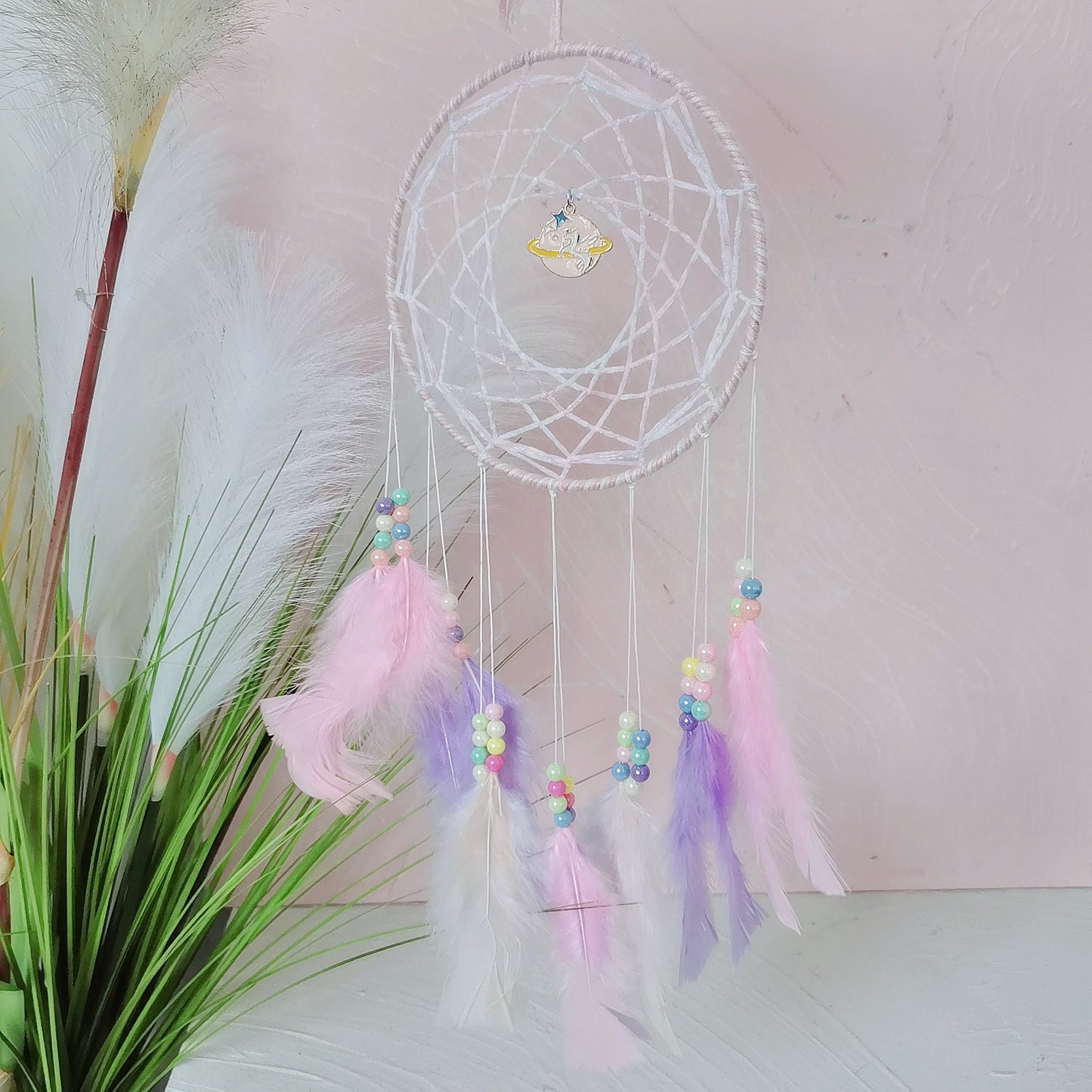 Dream Catcher with Natural Crystal Amethyst Chips Tree of Life Dream Catcher