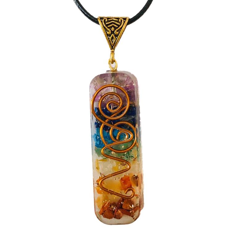 Collar de orgonita con colgante de energía de los 7 chakras