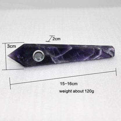 Natural Dream Amethyst Lengthens Smoking Pipe