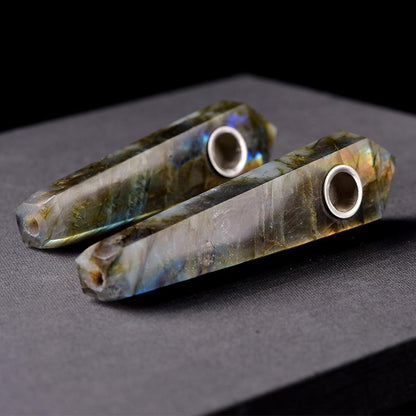 Natural Labradorite Crystal Pipe