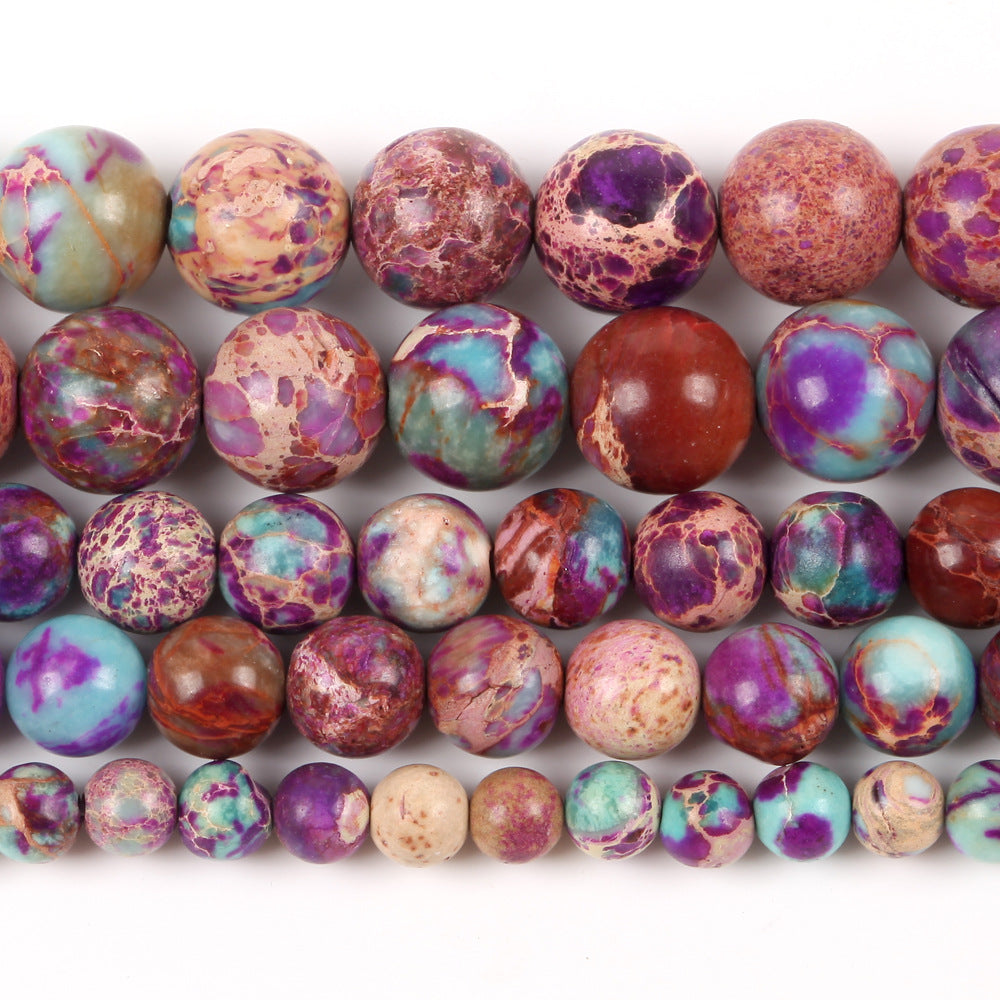 Violet Imperal Jaspers Loose Round Beads For Jewelry Making