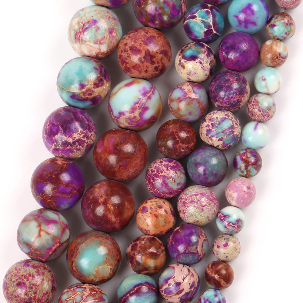 Violet Imperal Jaspers Loose Round Beads For Jewelry Making